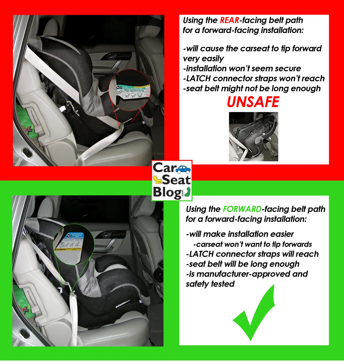 what side of the car should a baby seat be on